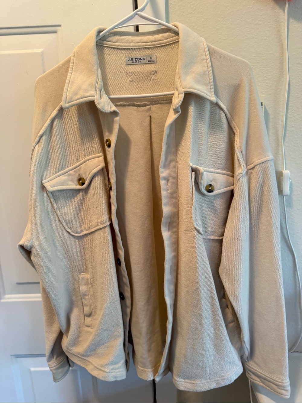 Arizona Jean Company Cream Lightweight Overshirt Jacket